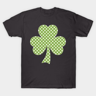 Greenery Shamrock Clover Polka dots St. Patrick's Day T-Shirt